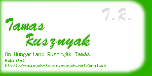 tamas rusznyak business card
